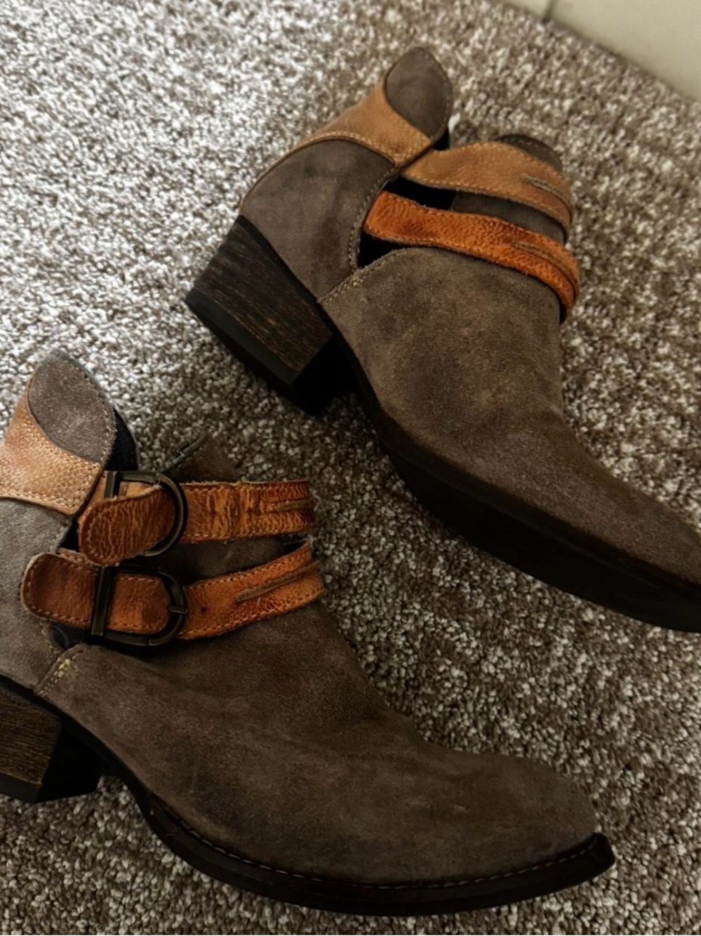 Women’s Brown Leather Ankle Boots with Brown Leather Straps